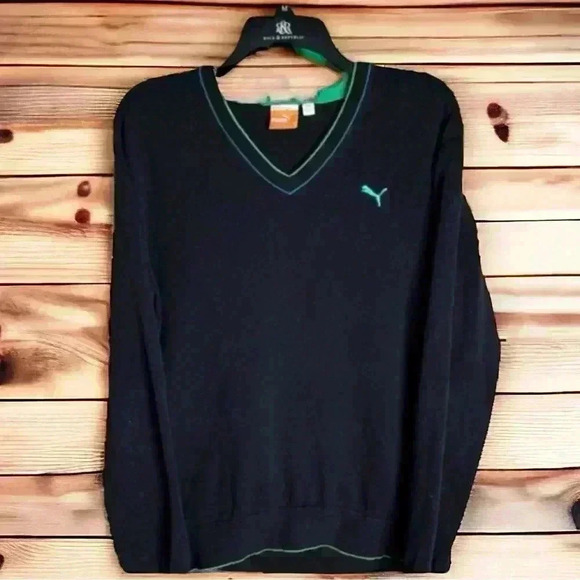 Puma Sportlifestyle Golf Men's Navy Blue V-Neck Golf Sweater Size Large - Picture 1 of 5